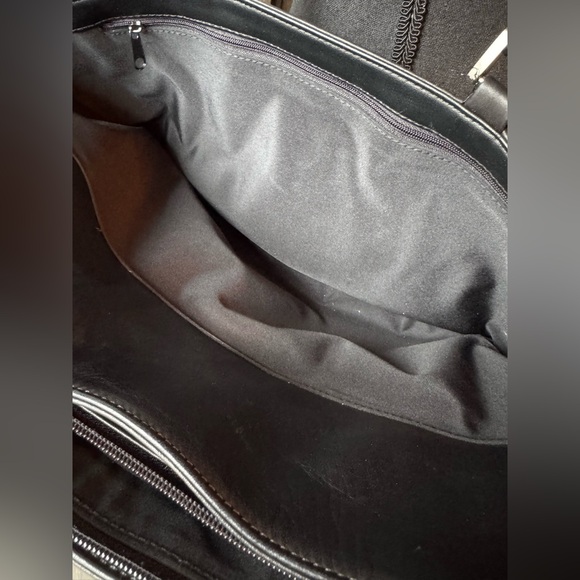 Tignanello Soft Black Leather Business Tote purse bag - Picture 7 of 10